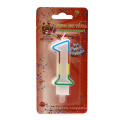 Color printing birthday number shape candle figure for kids